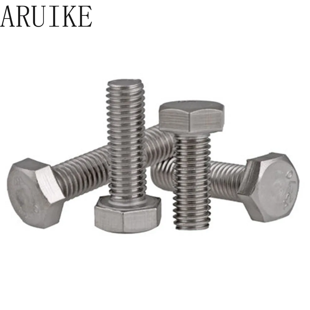 10pcs/Lot DIN933\GB5783 M8x75 mm M8*75  304 Stainless Steel hex bolts Outside the hexagonal screw