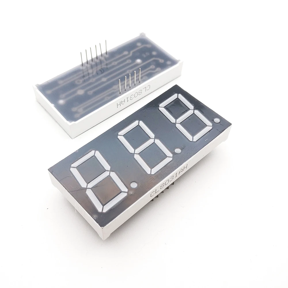 10pcs 7 segment common Cathode/Anode 3 Bit digital Tube 0.8" 0.8in. Red LED Display 7 segmentos LED Digital tube 11PIN