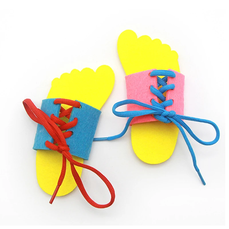 Montessori Toys for Children Early Educational Learning Lacing Shoes Kids Tie Shoelaces Toy Toddler Intelligence Teaching Aids