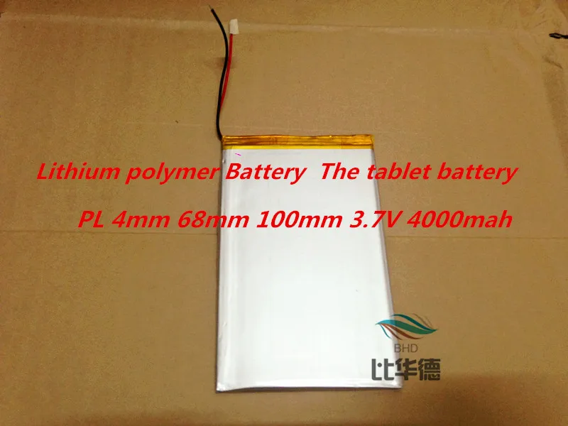 Free shipping tablet battery Polymer battery 3.7 v 4068100 3.7V 4000mah Lithium polymer Battery with Protection Board For PDA