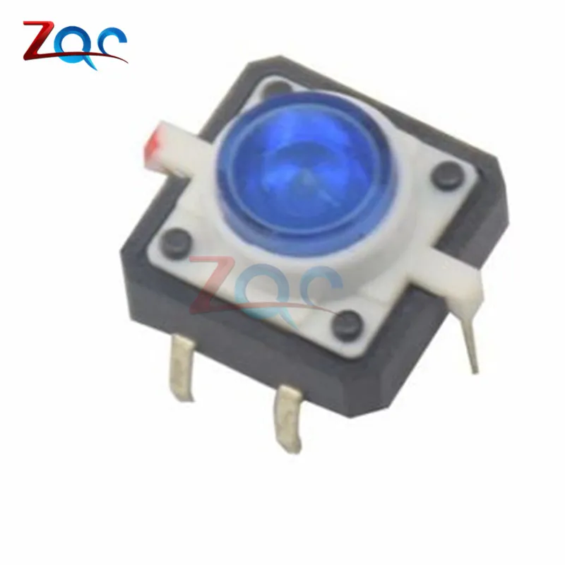 5PCS 12X12X7.3mm Tactile Push Button Switch Momentary Tact LED 5 Color Button Switch 12*12*7.3mm