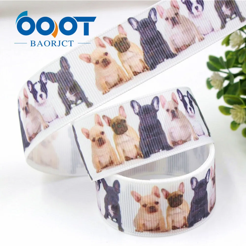 G-181013 1\'\' 25mm Pet dog Printed grosgrain ribbon 10 yards/lot DIY handmade bows gift packaging party decoration accessories