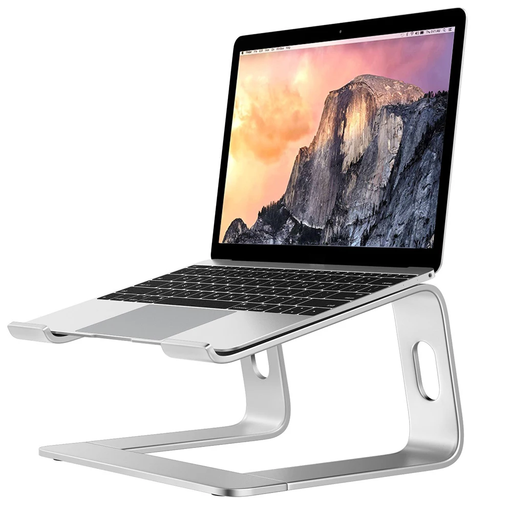 Aluminum Alloy Laptop Cooling Support Stand Bracket Notebook PC Desktop Portable Holder Rack for 10-17 inch Folding Hollow Open