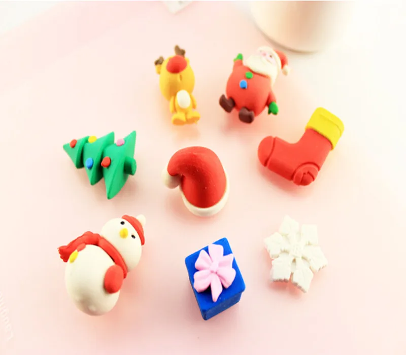 

Christmas Eraser Holiday Eraser for friends and Kids New Year Promotion Eraser 8 Pieces per lot