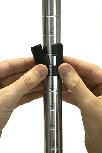 Wire Shelving Shelf Lock Clips for Dia.22m Tube,Shelving Split Sleeves Lock Metal Rack Locking Plastic Clips(4 Pairs)