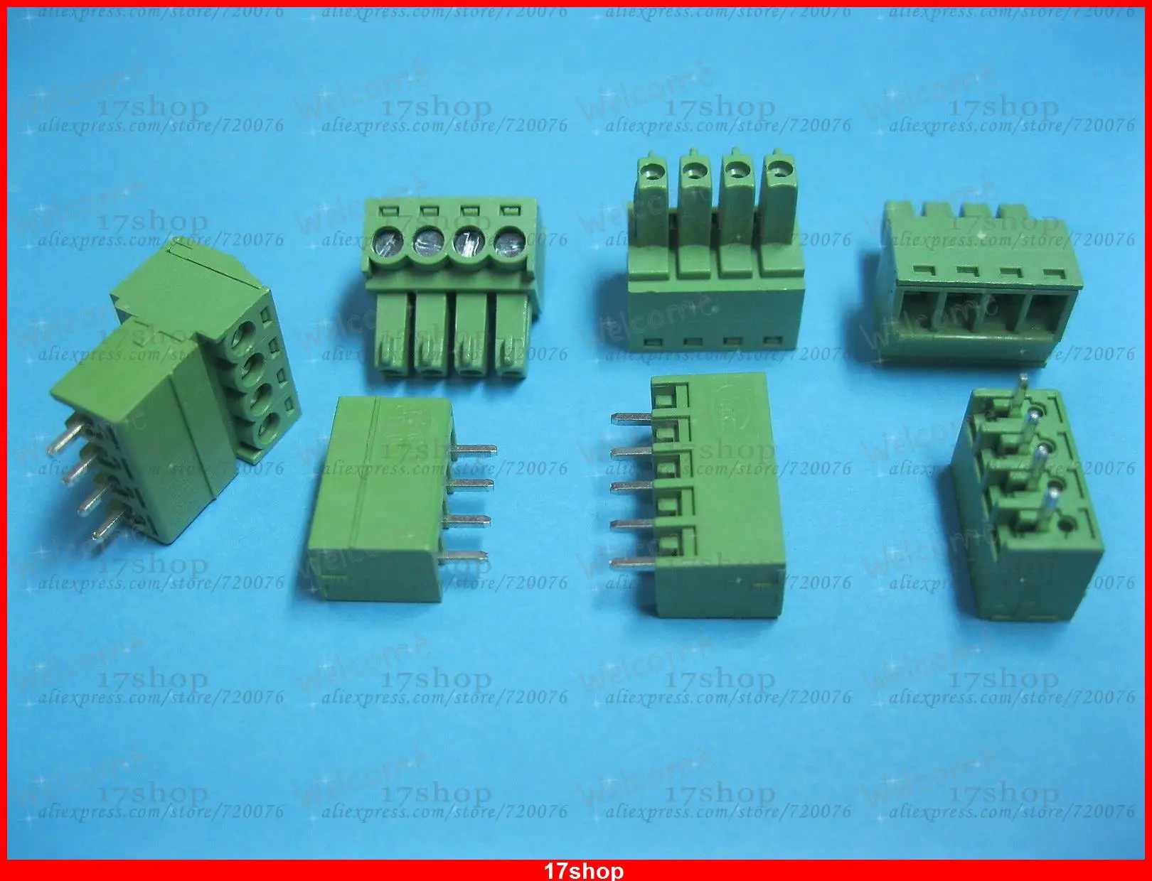 50 pcs Pitch 3.81mm 4way/pin Screw Terminal Block Connector Green Pluggable Type