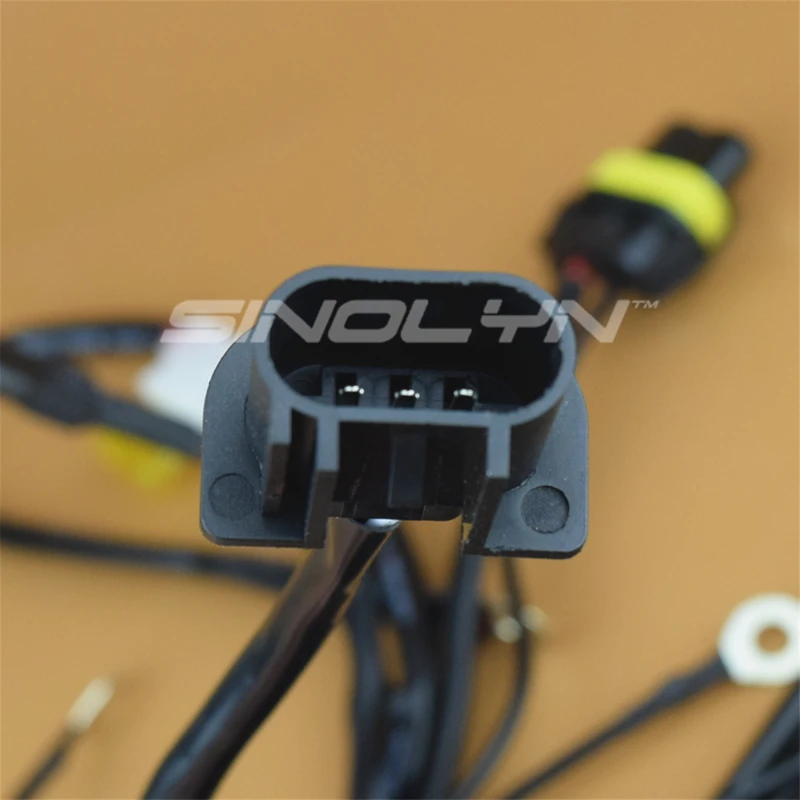 Sinolyn H4 9003 HB2 9004 9007 H13 Relay Harness For Bi-xenon Projector Lens Car Accessories High Low Control Wiring 12V 35W/55W