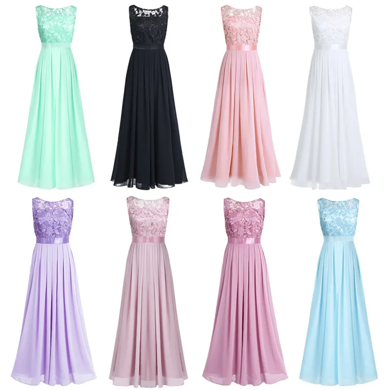 Lace Bridesmaid Dresses Elegant Womens Chiffon Dress Pageant Wedding Party Guest Formal Women Ladies Long Dress Abendkleider