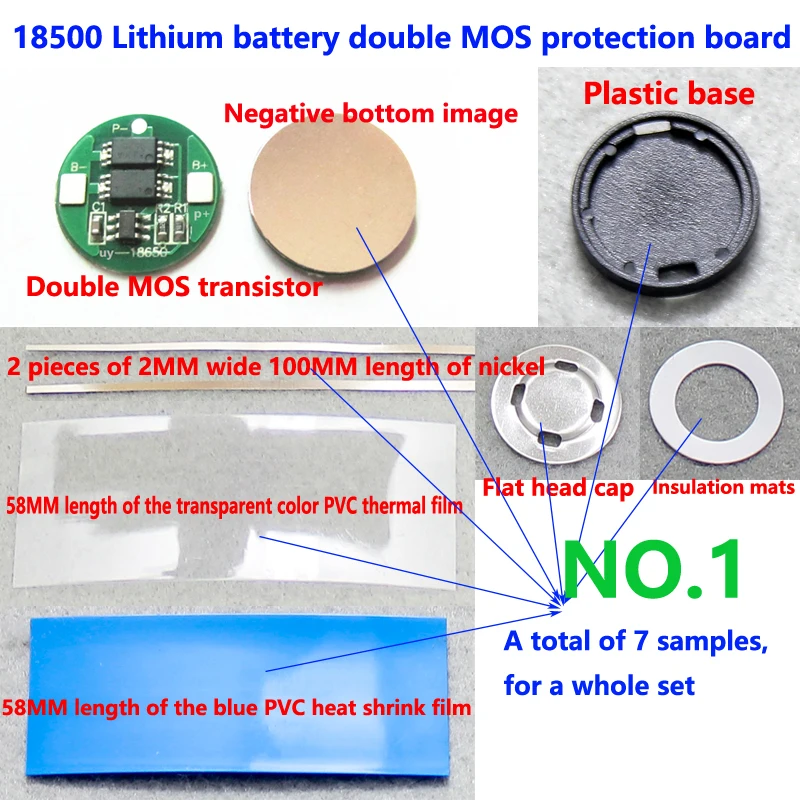 10 set/lotto 18500 batteria al litio doppia scheda di protezione MOS 4.2V18500 cilindrica 1 scheda di protezione stringa corrente operativa 4A