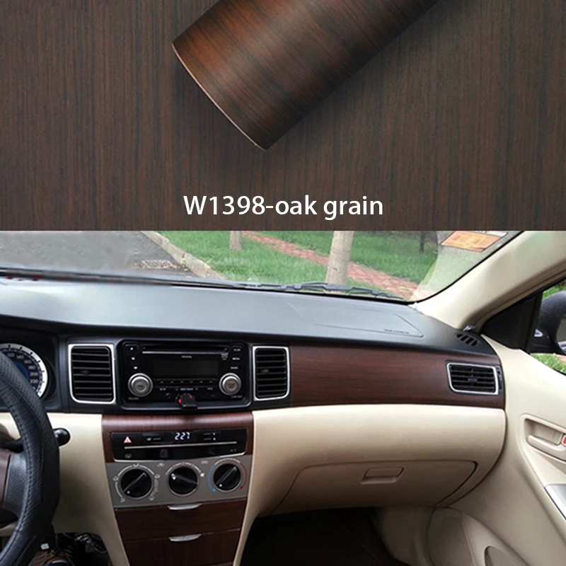 LENTAI Car Sticker Wood Grain Film Fiber Vinyl Wrap Auto Interior PVC Film For Seat Leon Ibiza Renault Duster Megane 2 Logan