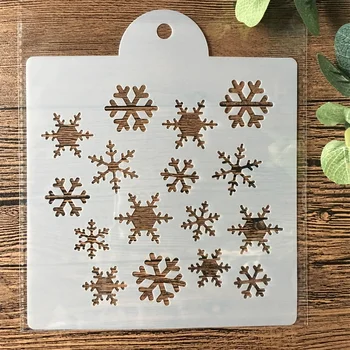 15 cm sneeuwvlok DIY gelaagdheid stencils schilderen plakboek kleuren embossing album decoratieve kaartsjabloon