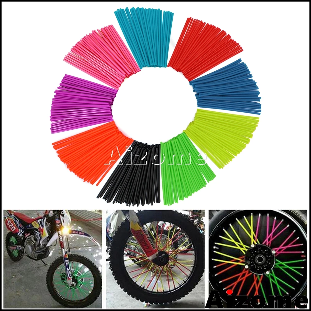 36pcs Motorcycle Wheel Spoked Wraps Skins Covers For Honda Yamaha Suzuki Motocross Dirt Bike Enduro 6.5