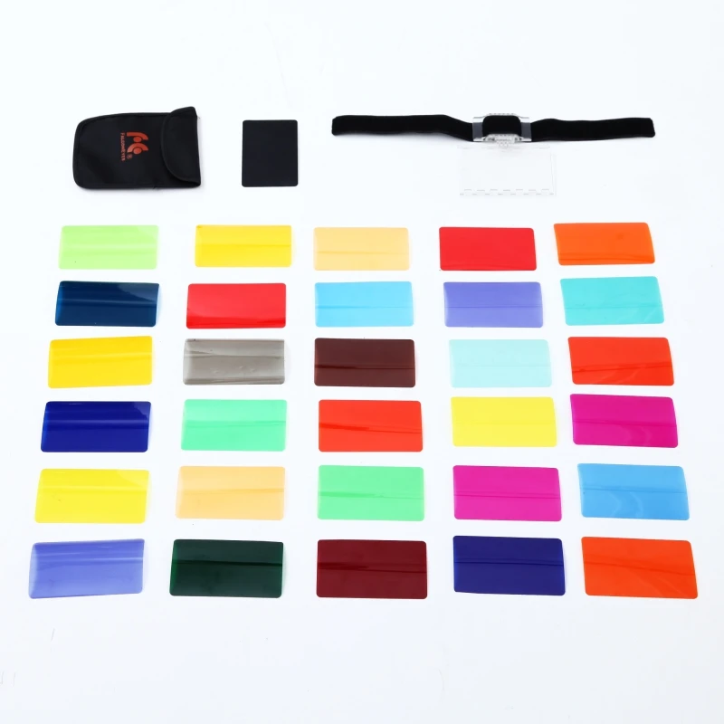 팔콘 눈 CFA-30K Kit Flash 스피드 라이트 30 색 색 젤 와 Barndoor & 반사판 & Bag 대 한 Canon Nikon YONGNUO GODOX flash