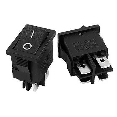 AC 6A/250V 10A/125V 4 Pin ON/OFF I/O DPST Snap In Mini Boat Rocker Switch x 5pcs