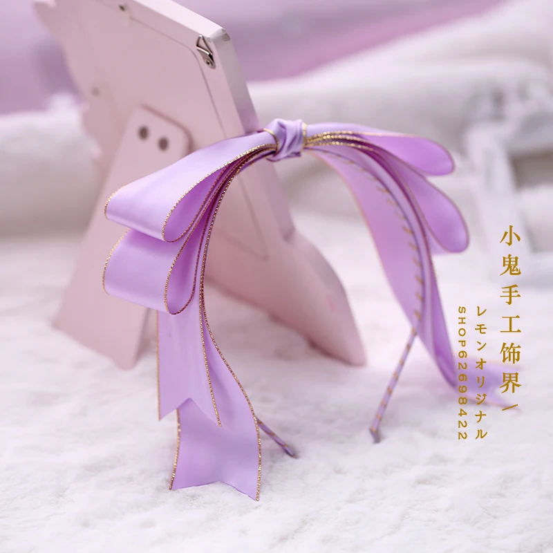 Pink purple Japanese handmade bow hairpin cute soft sister bow hair accessories headdress LOLITA hand made hairpin