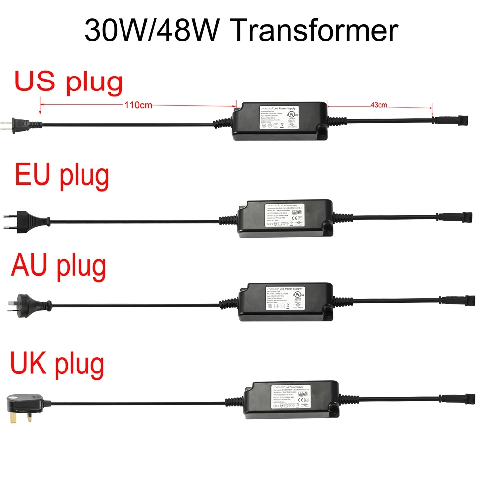 FVTLED 100-240V Transformer LED Driver UL TUV GS SAA PSE SAA CUL Power Supply 8W 12W 30W 48W IP67 Waterproof For LED Deck Light