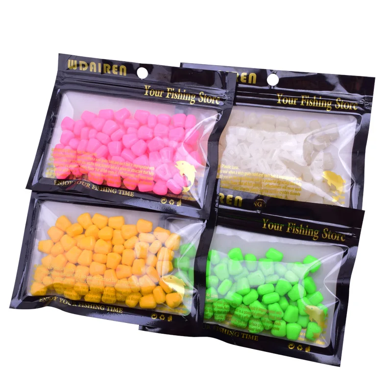 50Pcs/lot Corn soft Fishing Lures Silicone fragrance Smell Grass Carp Baits Isca Artificial Accessories Pesca Soft Bait WD-331