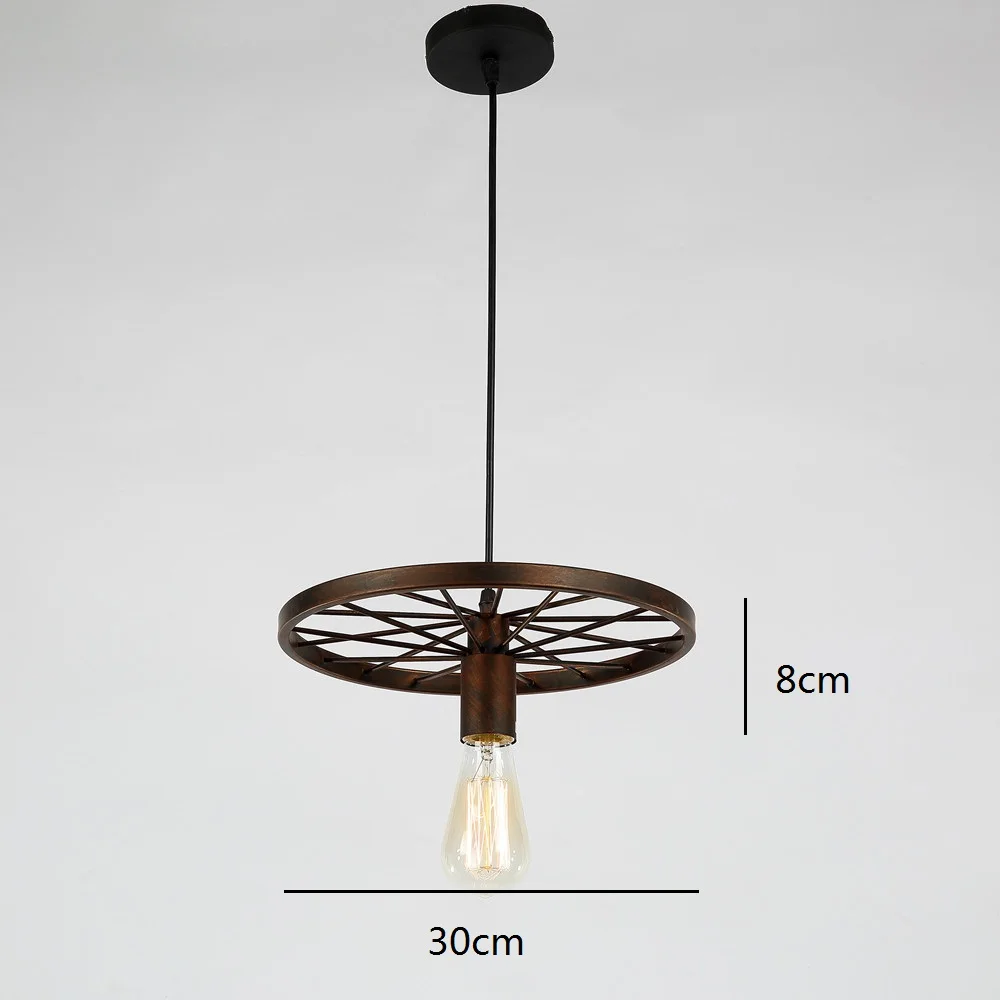 Vintage Black/Brown Pendant Lights Industrial Wrought Iron LED Lighting Living Room Bar Office Antique Mini Pendant Ceiling Lamp