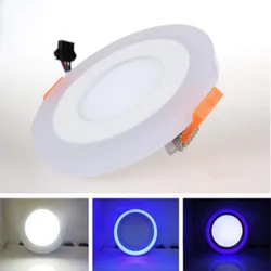 Double Color LED Panel Light 6W 9W 16W 24W LED Downlight 3 Models Recessed LED Ceiling Panel Lamp AC85-265V Indoor Lighting