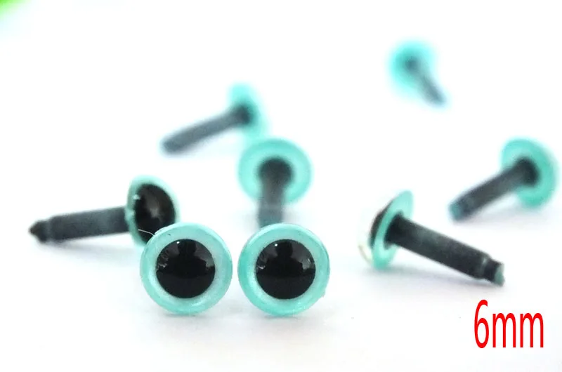 60 x pcs- 6mm Blue Plastic Safety Eyes for Making Dolls and Toys. Doll Making Accessories.