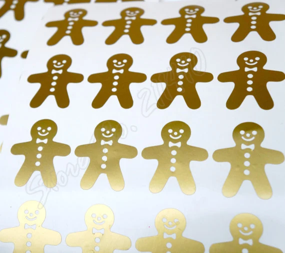 42 Gingerbread Man Winter Christmas D Envelope Seal Invitation Seals Party Window sticker Removable vinyl Wall Decal B319