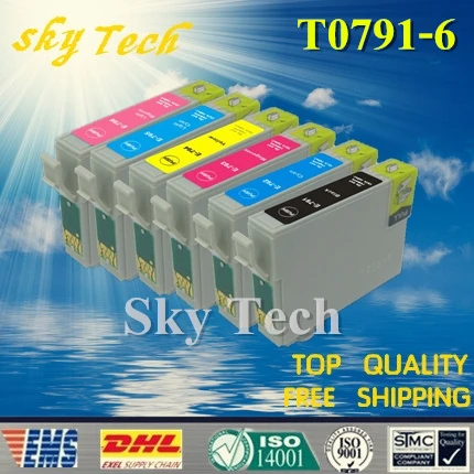 6PK  Compatible Cartridge For T0791 - T0796 , For Epson Stylus photo 1400 PX700W PX800FW 1500W P50 PX650 etc ...