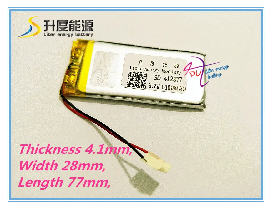 The tablet battery 412877 high temperature lipo battery lithium ion battery operate temperature -20-60 1000mah