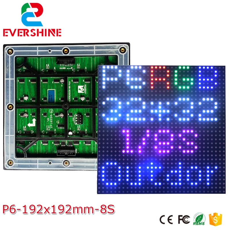 27777 Pixel Density LED Panel Modue P6 Led Display Screen High Brightness Resolution Full Color Matrix 192mmx192mm