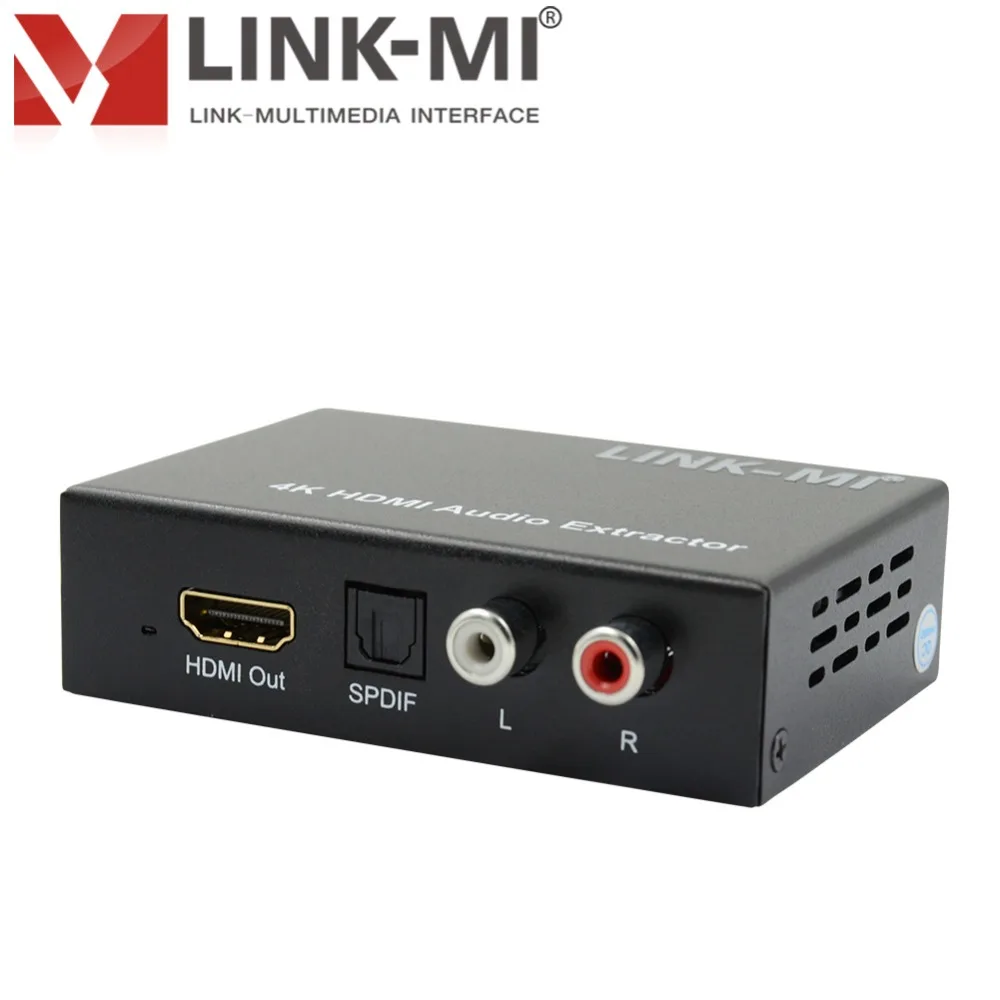 LINK-MI 4K HDMI Audio Extractor support 4k2k/3D DTS-HD Master Audio Video format EDID Settings 2.0CH/5.1CH/By pass Converter