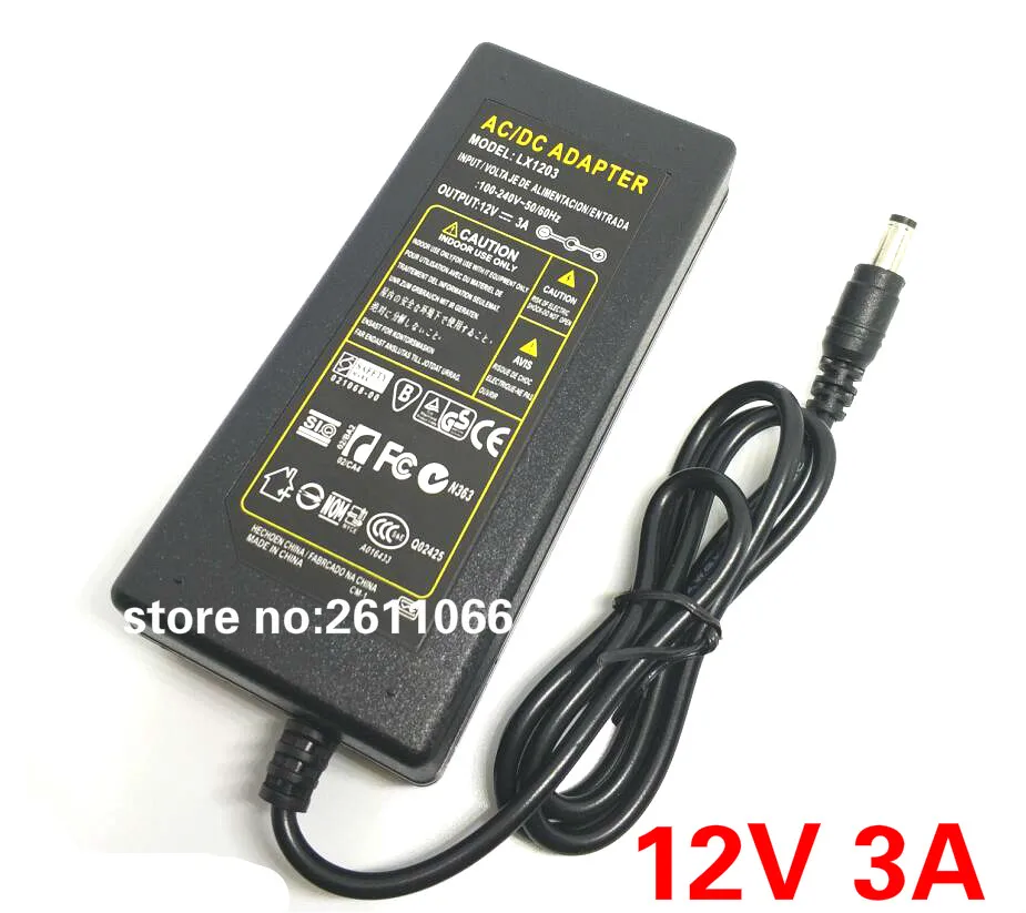 

12V3A DC 12V 3A AC 110-240V LED light power adapter LED Power Supply Adapter Transformer for LED strip 5050 2835 DC 5.5*2.5mm