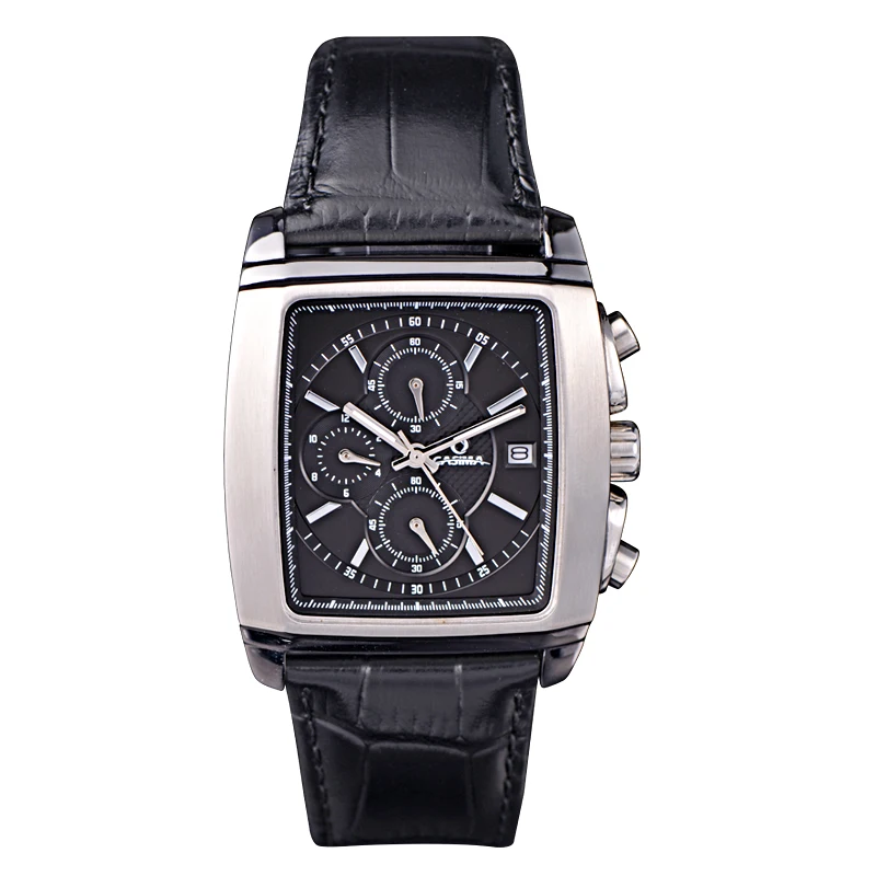 CASIMA Brand Man Fashion Square Dress Watch Mens Luxury Chronograph Sport Quartz Wristwatch 100m Waterproof for Men Reloj Hombre