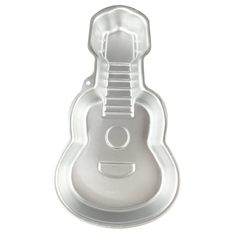 DIY Cake Bakeware Tools Music Guitar Shape Cake Pan Metal Cake Mold Decorating Aluminum Alloy Fondant Cake Mould Baking Pan