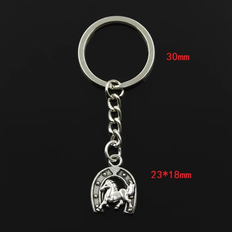 Keychain 23x18mm Horse Horseshoe Pendants DIY Men Jewelry Car Key Chain Ring Holder Souvenir For Gift