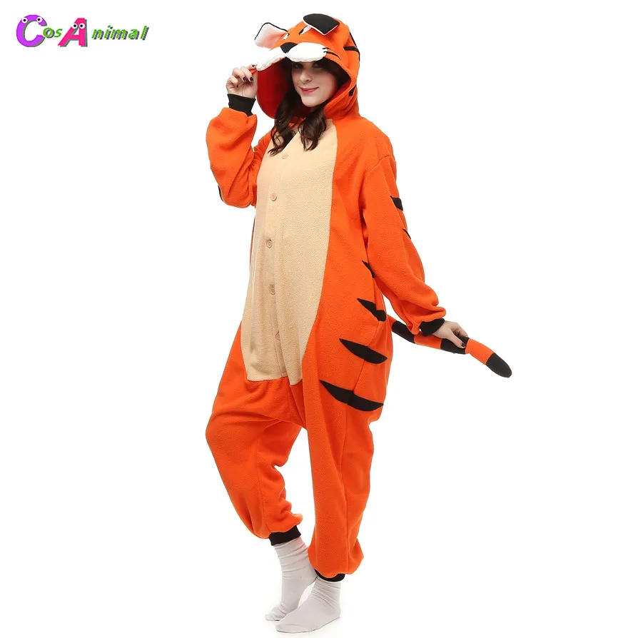 Kigurumi-Disfraz de tigre de Bengala para hombre y mujer, pijama de animales de dibujos animados, Mono para fiesta de Carnaval y Halloween