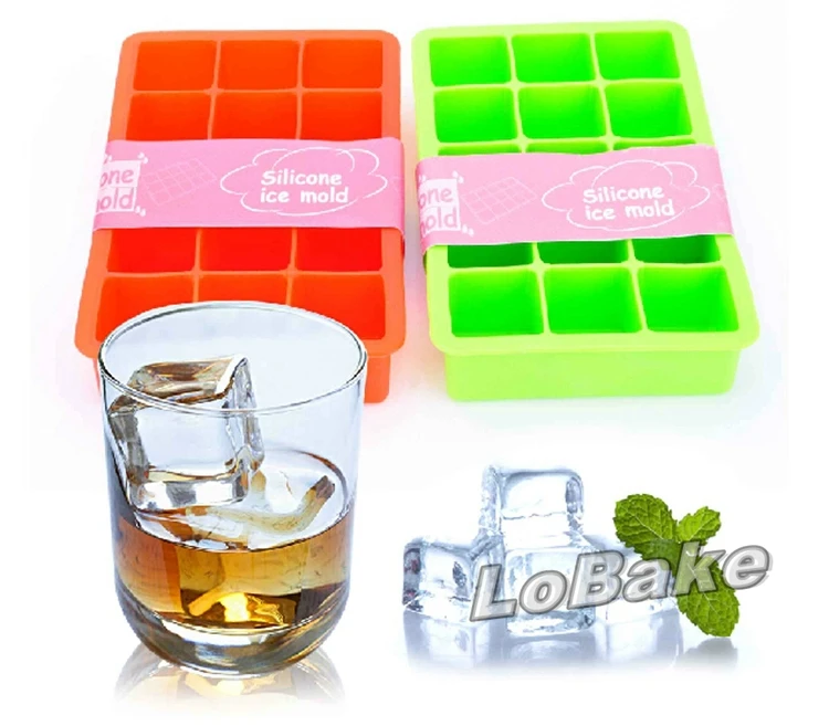 15 cavities Square Shape silicone ice cube tray silicon Bar Tools for DIY Cooking drinking Baking making color sent randomly