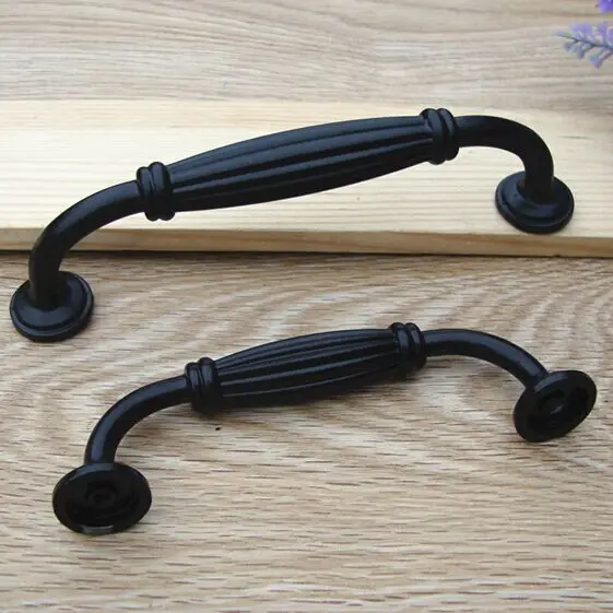 

96mm kitchen cabinet handles pull black cupboard pull knob black zinc alloy drawer dresser furniture hardware handles pull knob