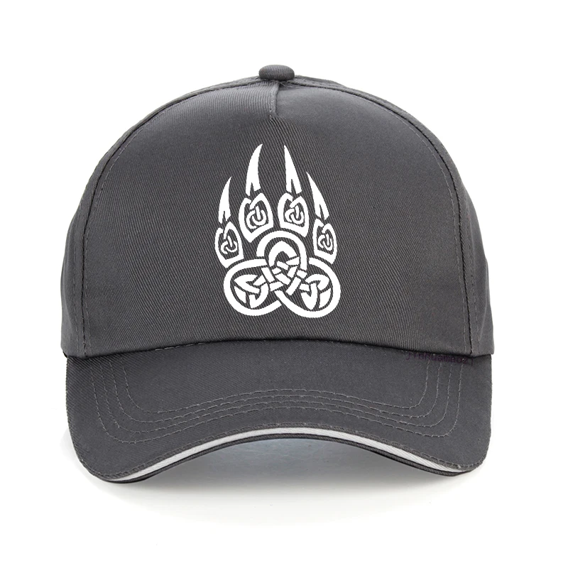 Amuleto vikingo con símbolo de Dios eslavo para hombre y mujer, gorra de béisbol vikinga de marca con pata de oso, snapback