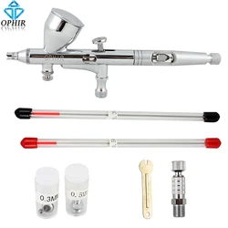 OPHIR Gravity Air Brush Gun 3 Tips Dual-Action Airbrush Set Auto Paint Spray Gun for Cake Decorating/Model Hobby Paint_AC070