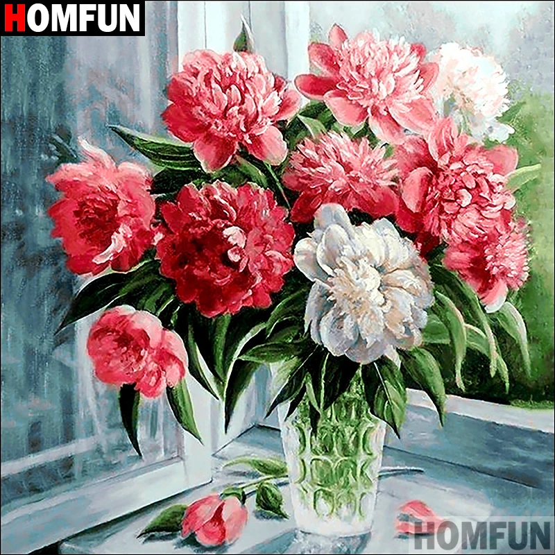 

Homfun Full Square/Round Drill 5D DIY Diamond Painting "Flower landscape" 3D Embroidery Cross Stitch Home Decor Gift A10907