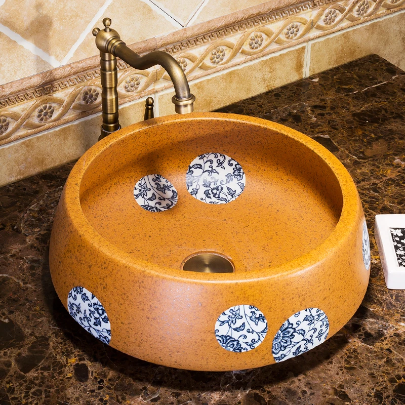 

Europe Vintage Style Ceramic Washing Basin Bathroom Counter top Bathroom Sink wash basin