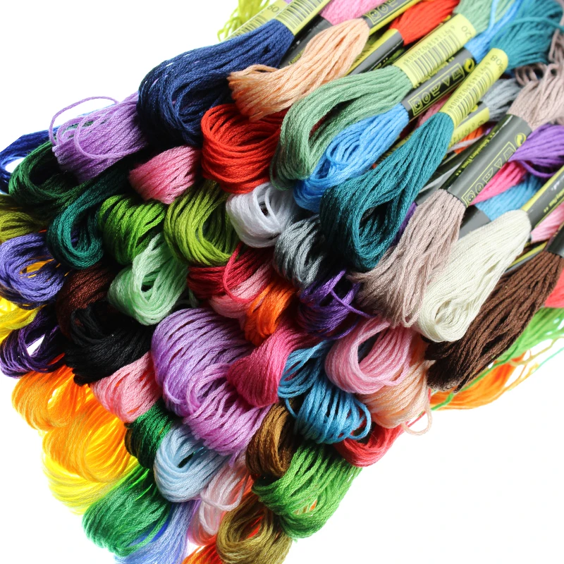 8meter/50pcs Mixed Cross Stitch Cotton Sewing Skeins Craft Embroidery Thread String Rope Floss Kit DIY Sewing Tools Accessories