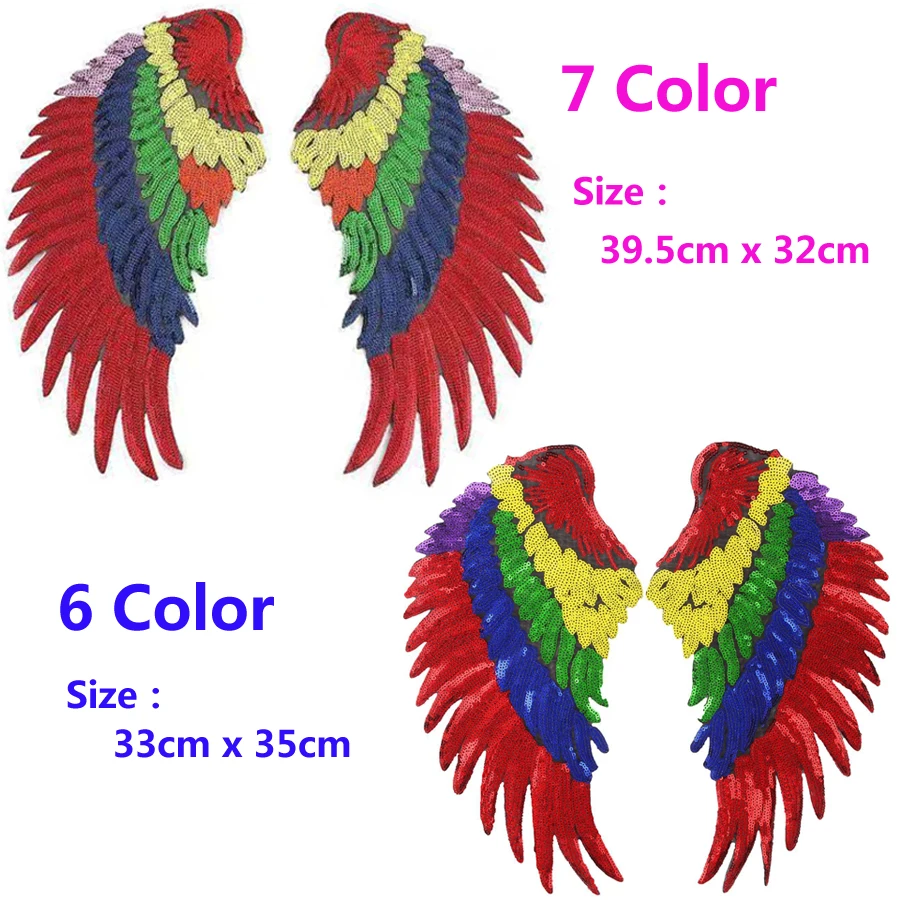 1Pc Big Wings Patches Sew On Sequined Patch Flower Letter Love Star Applique DIY Sewing Fabric Repair Clothes Patches Stickers