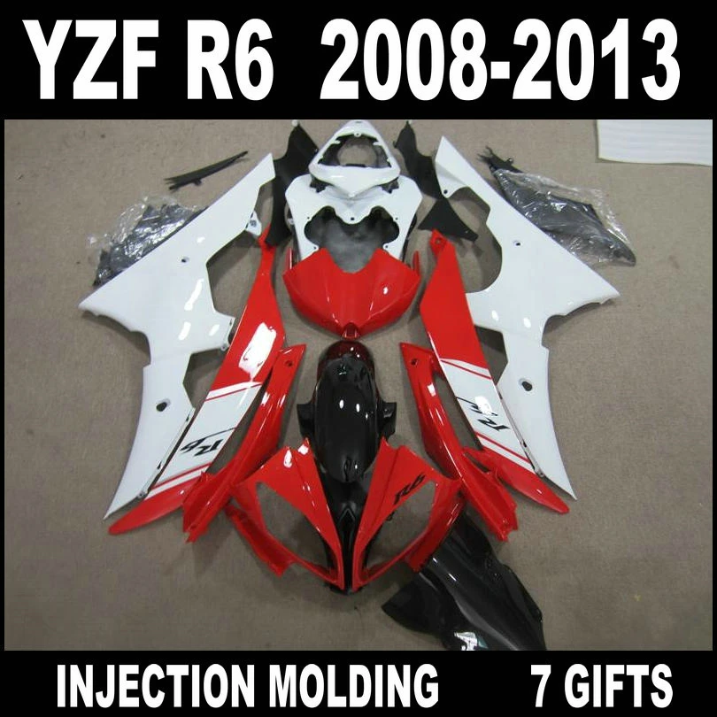 Lowest price fairing body kit for YAMAHA R6 08 09 10 11 12 13 red white black fairings 2008 2009 - 2013 YZF R6 fairing set SED64