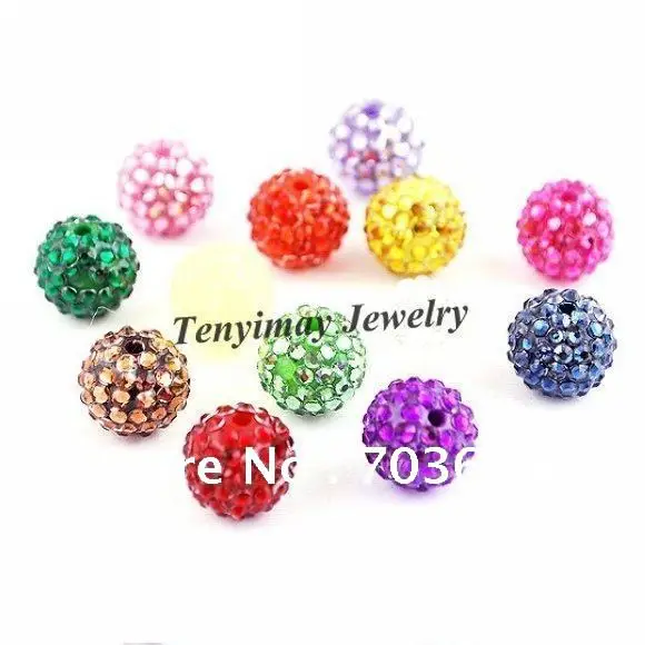 

Mix Color 240pcs Resin 10MM Spacer Disco Ball Beads For DIY Free Shipping