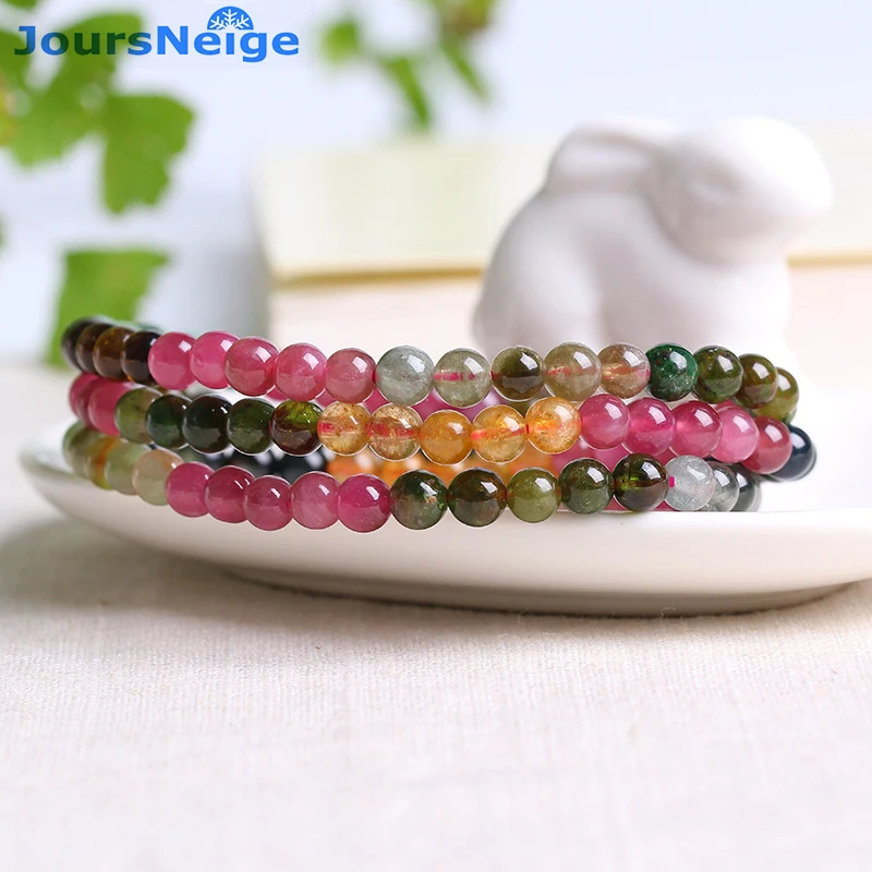 JoursNeige Natural Tourmaline Ice glutinous Stone Bracelets Lucky for Women Multiplelayer Fashion Bracelet Jewelry Accessories