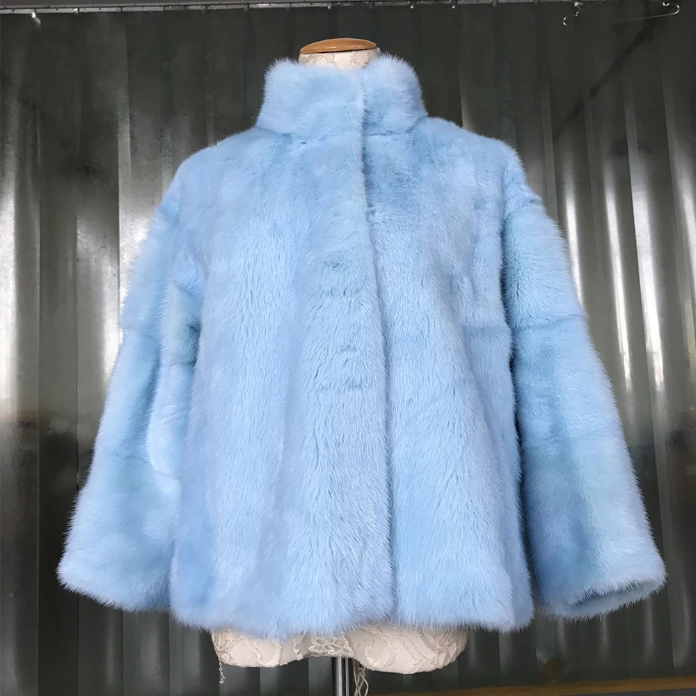 Casaco de pele de vison de luxo inverno feminino parka com pele natural curto casaco de vison pele cheia genuína vison casacos de pele da mulher