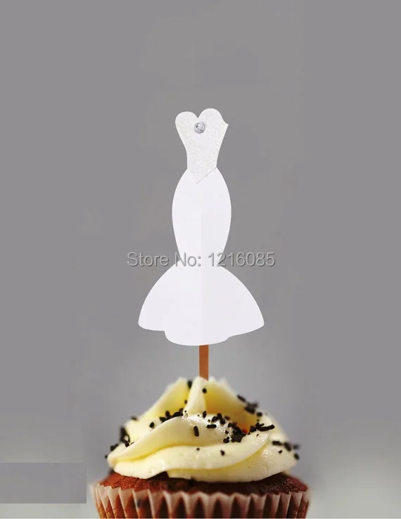 

WEDDING DRESS Treat Toothpicks cupcake toppers food picks wedding princess birthday bridal shower baby party decor cake topper