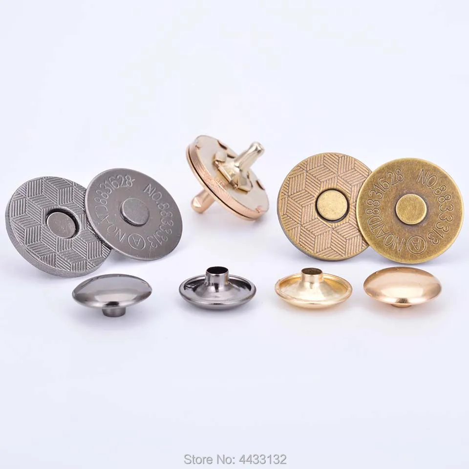 10Sets Double-sided rivet thin strong magnetic handbag snap buttons diy Accessories Wallet buckle Clothes button 14mm18mm