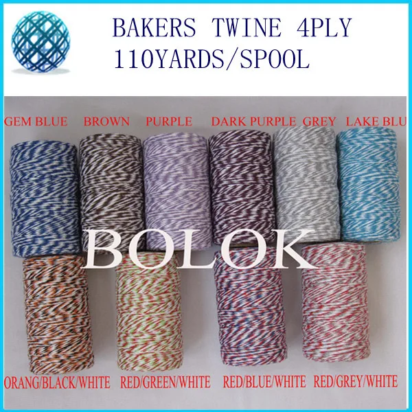 

You can choose 22 color thin-4ply Bakers twine (110Yards/spool) 30pcs/lot divine twine, DIY bakers twine