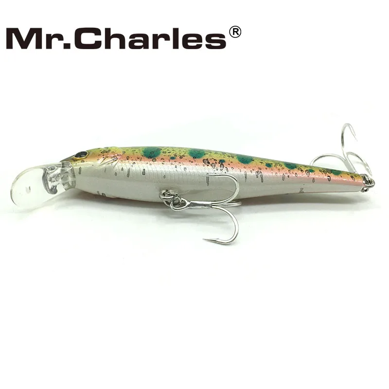 Mr.Charles CMC019-señuelo de pesca, cebo duro flotante de 80mm/9g, 0-1m, calidad profesional, Crankbait